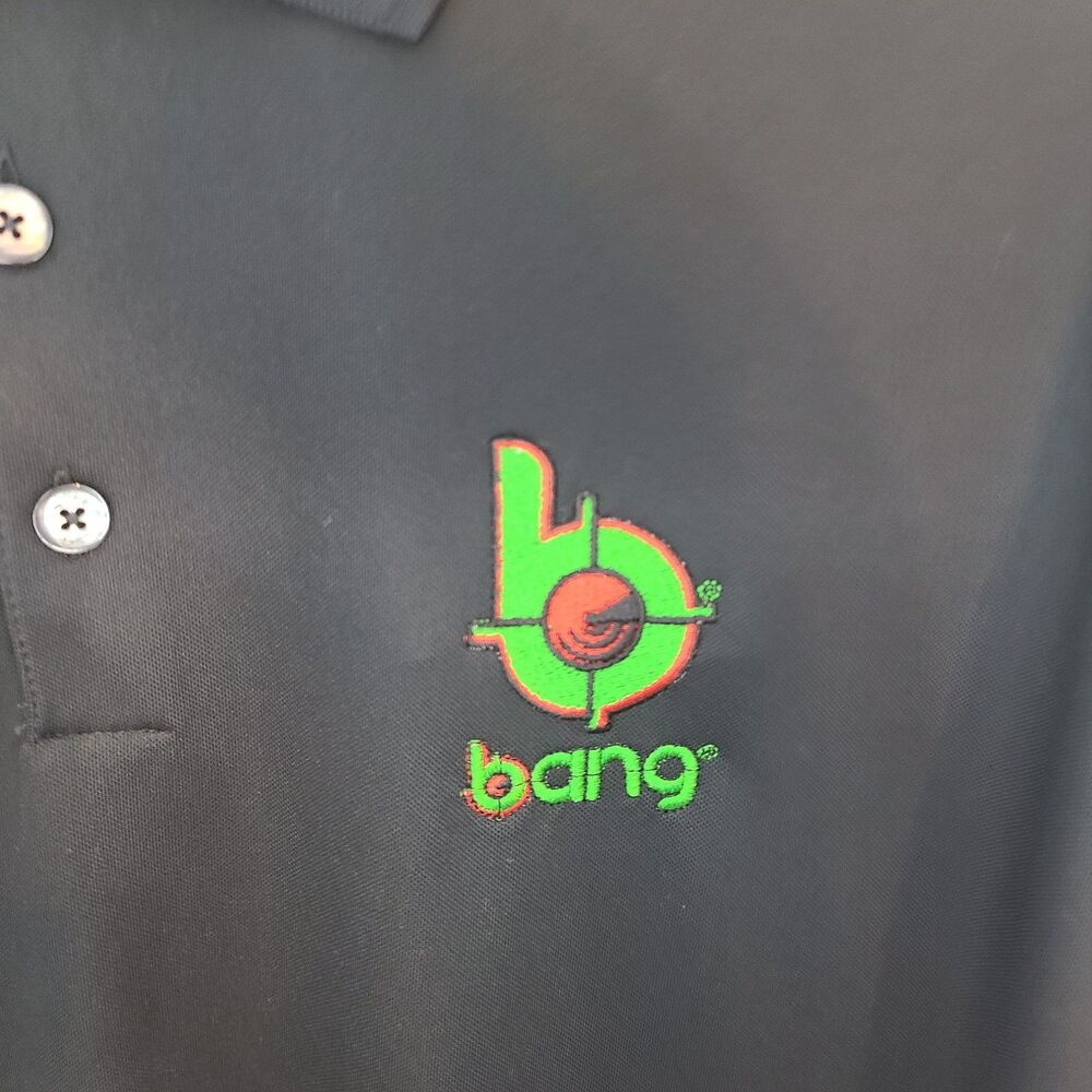 Nike Golf Polo Shirt Mens XL Black Dri-Fit Bang Drink Energy Logo Swoosh NWT - Picture 5 of 11